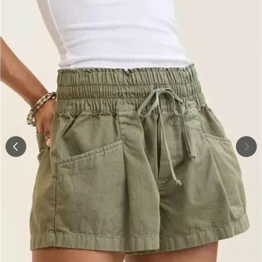 Aerie Olive Cargo Style Drawstring Shorts